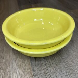 Fiesta Sunflower Yellow Medium Cereal Bowl Lot Of 2 6 7/8" 19oz Fiestaware